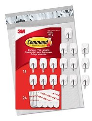 Command Small Wire Hooks 16-HOOKS 24 Strips GP067-16NA - Easy To Open Packaging