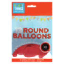 Red Round Balloons 12 Pack