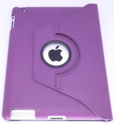 Cyberguard 360 Degrees Rotating Stand Leather Case For Apple Ipad 2 Color: Purple