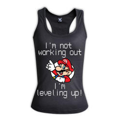 Im Not Working Out Im Leveling Up Super Mario - Hers Racerback Clothing