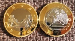Sex 6 Euros Kama Sutra 12 Gold Silver Clad Steel Coin Nude