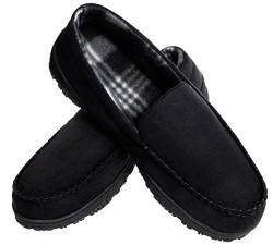 Mixin Men's Slippers Size 12 Black Comfort Memory Foam House Slippers Indoor Outdoor