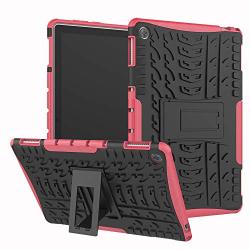 Boskin For Huawei Mediapad M5 Lite 10.1 Inch 2018 Release Case Kickstand Feature Shock-absorption high Impact Resistant Heavy Duty Armor Defender Case M5 Lite 10.1 Inch Pink