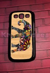 Samsung Galaxy S3 Case Colorful Elephant On Wood Print Galaxy S3 Cover Samsung Galaxy S3 Cases Galaxy S3 Case