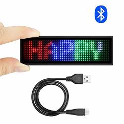 Bluetooth LED Name Badges Ouhl Upgraded Wireless Name Tag Cellphone Programmable Rechargeable Business Badges With Magnet pin Mount Multicolored