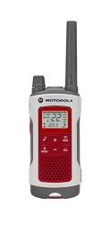 Motorola Solutions T480 Talkabout Rechargeable Emergency Preparedness Two-way Radio Single Unit Red white