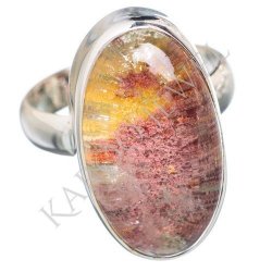 Kj Collection - Natural Scenic Garden Quartz In Sterling Silver Size 6.25 M To N