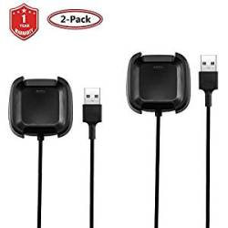 Versa Funbfitbit Charger 2-PACK Replacement USB Charger Charging Cable Cord F
