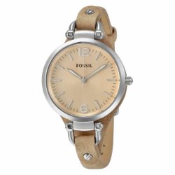 Fossil Women's Georgia Quartz Stainless Steel And Leather Watch - Brown