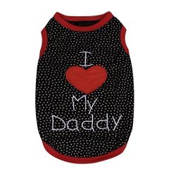 Pet Dog Clothes Wakeu Letter Pattern Vest Puppy Apparel Costume Clothing For Small Dog Girl Dog Boy I Lover My Daddy L