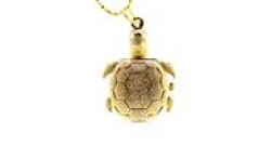 Cute Golden Turtle Style Stainless Steel Quartz Watch With Neck Chain