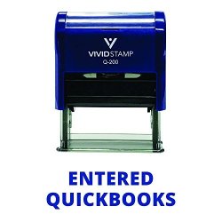 Entered Quickbooks Self Inking Rubber Stamp Blue Ink - Medium