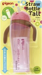 Pigeon 'tall' Baby Training Drinking Cup Straw Bottle Bpa Free For 9 Months+ Pink