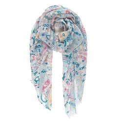 Scarf For Women By Melifluos Fashion Scarfs Paisley Floral Scarves Lightweight Shawl Wrap P082-6