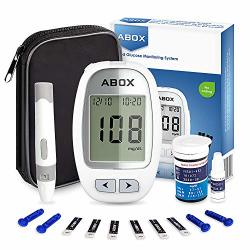Blood Glucose Meter Kit Abox Glucose Monitoring Kit Diabetes Testing Kit With 25 Test Strips 25 Lancets And Everything You Need To Test Blood Sugar Level