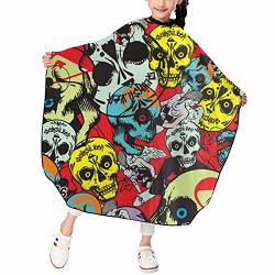 Sugar Skull Candy Haircut Salon Hairdressing Cape For Kids Child Styling Waterproof Shampoo & Cutting Household Capes
