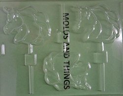 Made In USA Unicorn Lolly Animal Chocolate Candy Mold With Copywrited Candy Making Instruction