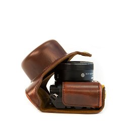 Irunzo Ever Ready Pu Leather Camera Case Bag For Nikon 1 J5 Compact Camera With 10-30MM Lens Brown