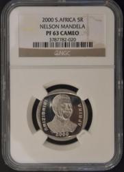 2000 Mandela R5 Ngc Proof 63 Cameo Yes Proof Cameo Rare In Proof
