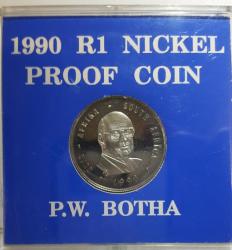 1990 - Pw Botha = R1 Proof Coin - Limited Edition - Still Sealed - Nice Africana