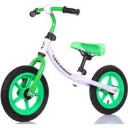 LITTLE BAMBINO Balance Bike With Adjustable Seat- Green And White
