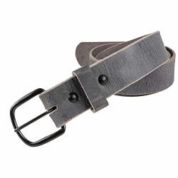 Bootlegger Leather Belt Made In Usa Gray With Black Buckle - 42