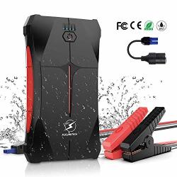 Flylinktech Car Jump Starter 800A Peak 12000MAH Up To 4.0L Gas Or 2.0L Diesel Engine 12V Portable Power Pack With Jumper Cable & LED Flashlight