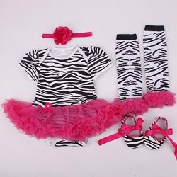 Reborn Baby Doll Clothes Outfit For 20-23 Inch Reborns Newborn Babies Matching Clothing Stripe Tutu Dress Four-piece Set
