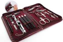 Manicure Set Laquered Burgundy Fashion Material 5851 Fn