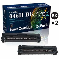 2-PACK Black Compatible Cartridge 046H CRG-046H 046 Toner Cartridge High Yield Used For Canon LBP654CDW MF735CDW MF733CDW MF731CDW Printer By Colorprint