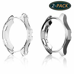2-PACK Kpyja Case For Samsung Gear S3 Frontier 46MM Shock-proof And Shatter-resistant Protective Tpu Cover For Samsung Gear S3 Frontier SM-R760 GALAXY Watch SM-R800 Clear Silver