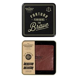 Wild & Wolf - L&G Gentlemen's Hardware Genuine Leather Bi Fold Wallet With Rfid Blocking Brown
