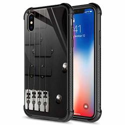 Iphone X Case Guitar Bass Guitar Strings Iphone XS Cases 9H Tempered Glass Graphic Design Shockproof Anti-scratch Tempered Glass Case For Apple Iphone X xs