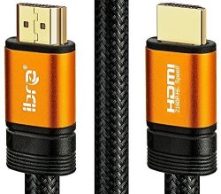 Ibra Orange HDMI Cable 20FT - Uhd HDMI 2.0 4K@60HZ Ready -18GBPS-28AWG Braided Cord -gold Plated Connectors - Ethernet Audio Return -video 4K 2160P