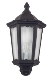 Bright Star Lighting - Large Half Lantern In Die Cast Aluminium - Black