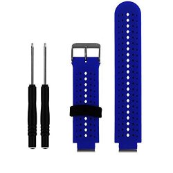 HWHMH 1PC Replacement Silicone Bands With 2PCS Pin Removal Tools For Garmin Forerunner 220 230 235 620 630 No Tracker Replacement Bands Only 02-BLUE BLACK