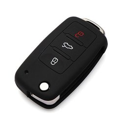 Vciic Remote Flip Key Silicone Protecting Key Case Cover Fob Holder 3 Buttons For Vw Volkswagen