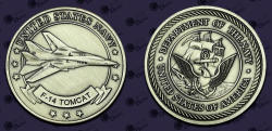 United States Navy F-14 Tomcat Fighter Department Of Navy Army Medal Token Coin