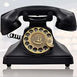 IRISVO Rotary Dial Telephone Retro Old Fashioned Landline Phones With Classic Metal Bell Corded Phone With Speaker And Redial Function For Home And Decor Classic