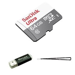 Sandisk Ultra 64GB Microsdxc Memory Card For Samsung Galaxy S9 S8 S8+ Plus S7 S7 Edge Smart Cell Phones 80MB S + Bonus Sd tf Reader