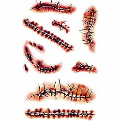 Halloween Temporary Tattoos 2022 10 Sheets Halloween Temporary Tattoos Halloween Stickers With Fake Blood Costume Zombie Scars Tattoos For Halloween Parties Party Favor Party Supplies Reviews Online Pricecheck