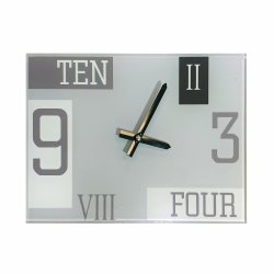 Glass Clock 210 X 300MM - Grey