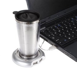 Usb Tea Coffee Cup Mug Warmer Heater Pad Mat With 4 Port Usb Hub For Pc Laptop