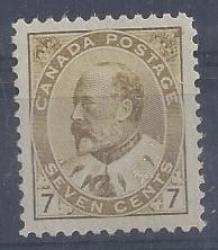 Canada 1903 Kevii 7c Yellow Olive Fine Mint