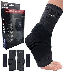 Gonicc Professional Foot Sleeve Pair 2 Pcs With Compression Wrap Support X Small Black Breathable Stabiling Ligaments Prevent Re-injury Boots Circulation Soothe Achy Feet Ankle Brace