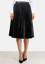 Closet London Black Pleated Midi Skirt