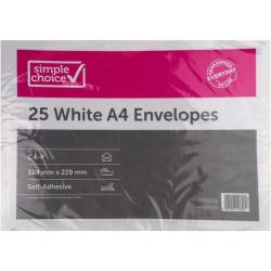 Envelopes C4-P 25 Pack White