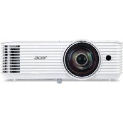 Acer S1386WHN Data Projector Standard Throw Projector 3600 Ansi Lumens Dlp Wxga 1280X800 3D White