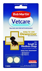Bob Martin Vetcare Easy To Use Dewormer For Small To Medium Dogs 2 Tablets
