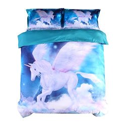 Deals On Beddinginn Unicorn Bedding Set Girls Blue Unicorn Bedding